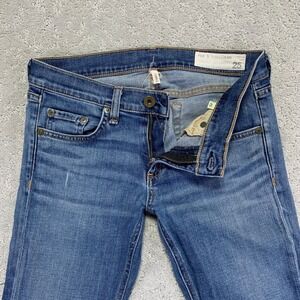 Rag & Bone Tomboy Jeans Womens 25x23.5 Blue Burnley Wash Ripped Cropped Low Rise